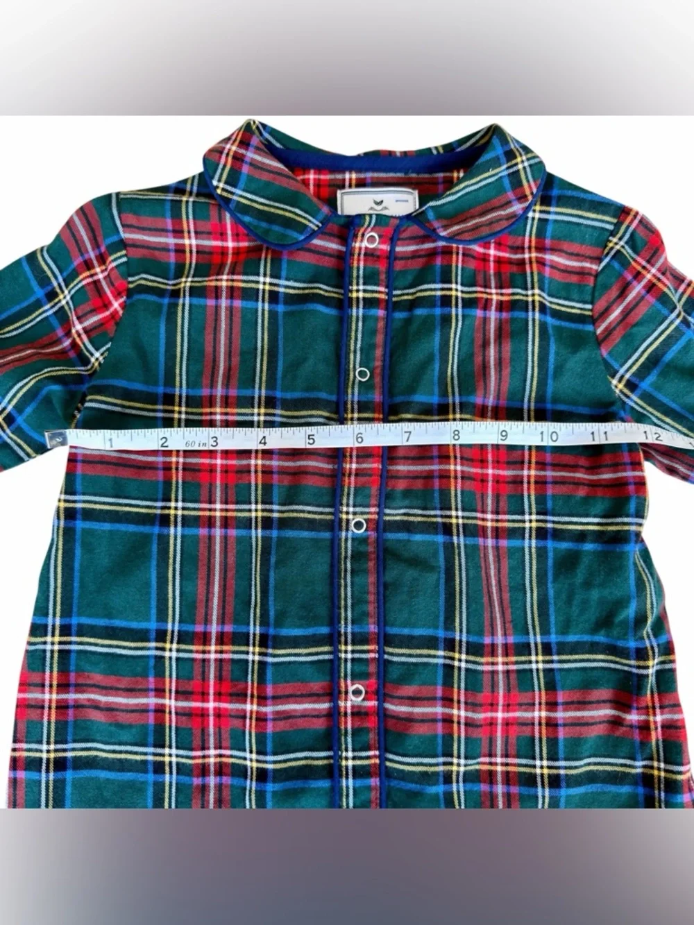 Petite Plume Brushed Twill Cambridge Romper in Kensington Tartan Size 12/18M